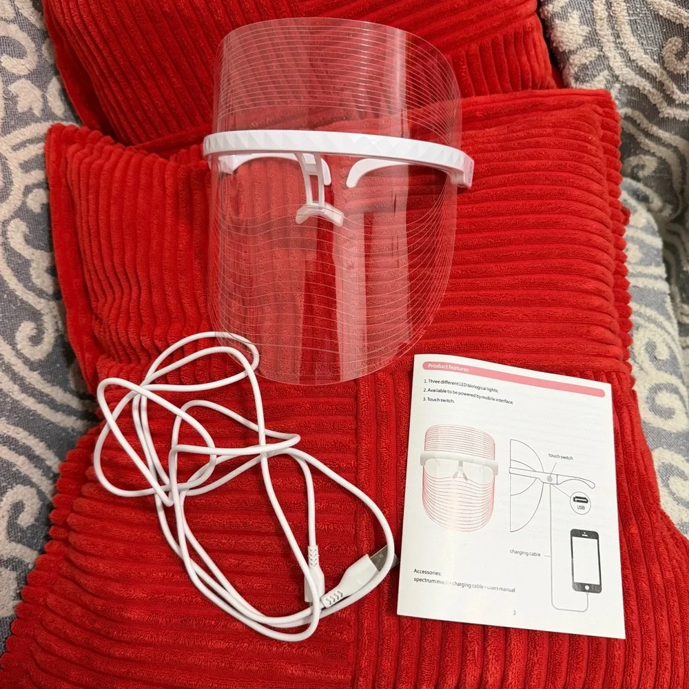 Bliss Spa To Go Led Light Therapy Face Mask 3 Color Modes Used 2-3 Times
